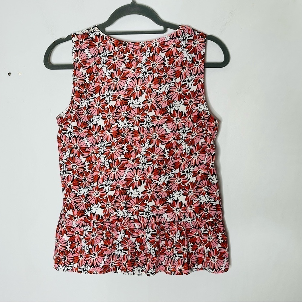 Cabi Size Small Layered Seraphina Sleevless Top Pink Ruffle V-Neck Blouse Floral - Picture 5 of 6